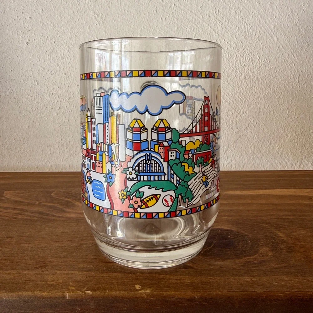 Vintage 1998 Luminarc Cincinnati Skyline Glass Beer Mug Souvenir Ohio
